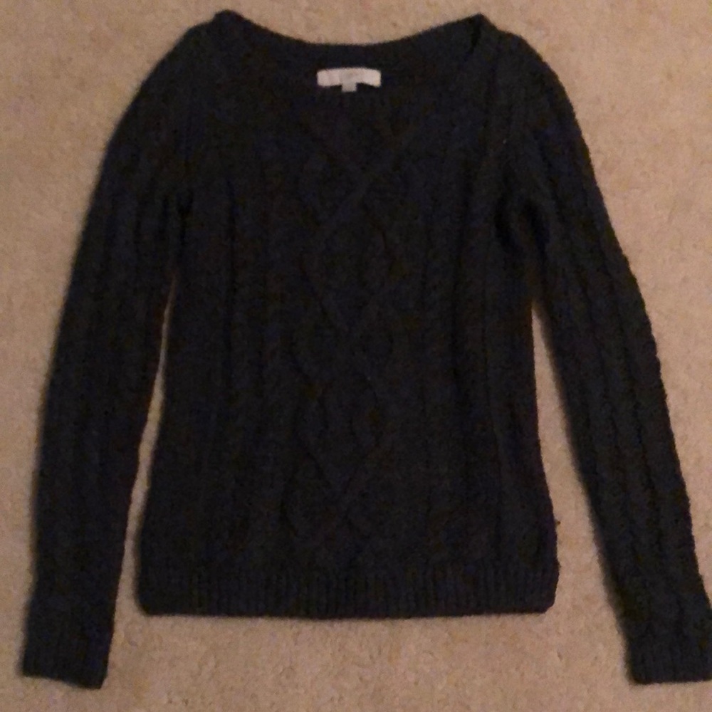 Loft gray knit sweater size XS